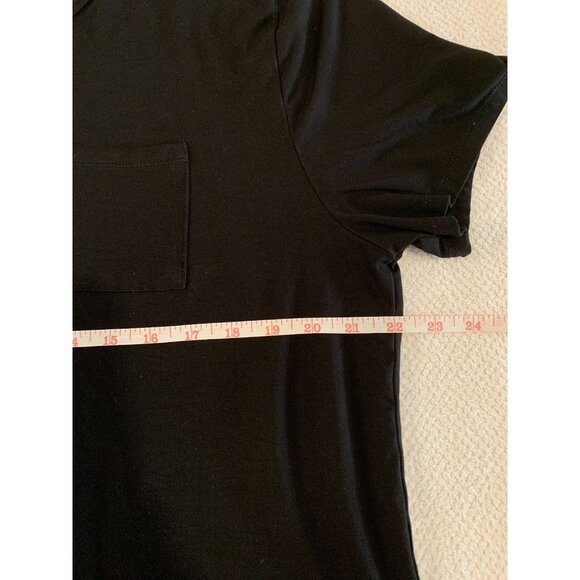 Cozy Earth T-Shirt Large Black Bamboo Pocket Crewneck Short Sleeve Soft Tee - Picture 4 of 7